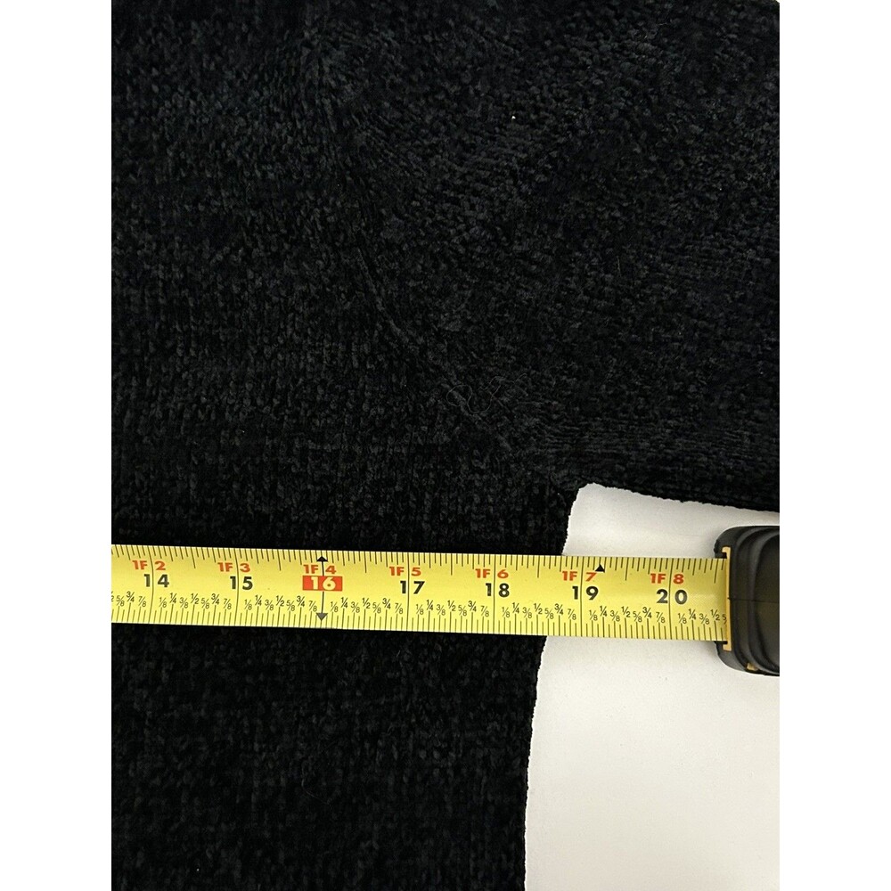 Sag Harbor Cardigan Y2K Retro Soft Black Red Full Zip Chenille Coastal Grandma - Picture 7 of 9